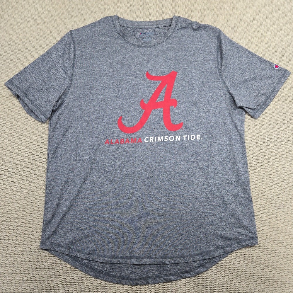 Champion Alabama Crimson Tide Shirt Women XL Gray Short Sleeve Script A Football